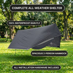 Over 600lbs Hammock, 1-2 person, Nylon with Mosquito Net - 4