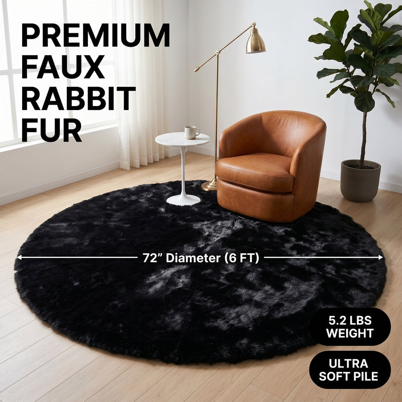 Faux Rabbit Fur Shaggy Rug – Ultra Soft Fluffy Machine Washable Area Rug for Bedroom, Living Room & Teen Room - 4