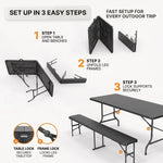 6 FT Folding Picnic Table with Benches - 4