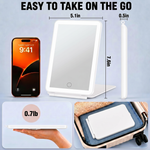 Portable LED Makeup Mirror – Rechargeable, Adjustable Brightness, Compact & Travel-Friendly - 4