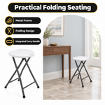 Folding Stool with Metal Frame – Indoor & Outdoor Seating - 4