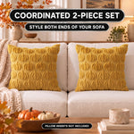 DECORATIVE PILLOW COVERS – 3D PUMPKIN SET OF 2 - 4