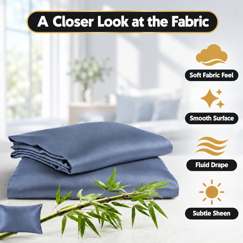 100% Viscose from Bamboo Pillowcases with Zipper, Set of 2 - 4