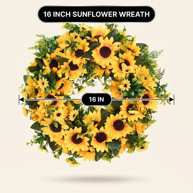 Sunflower Wreath for Front Door – Summer Floral Porch Décor - 4