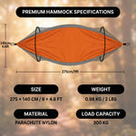 Over 600lbs Hammock, 1-2 person, Nylon with Mosquito Net - 4