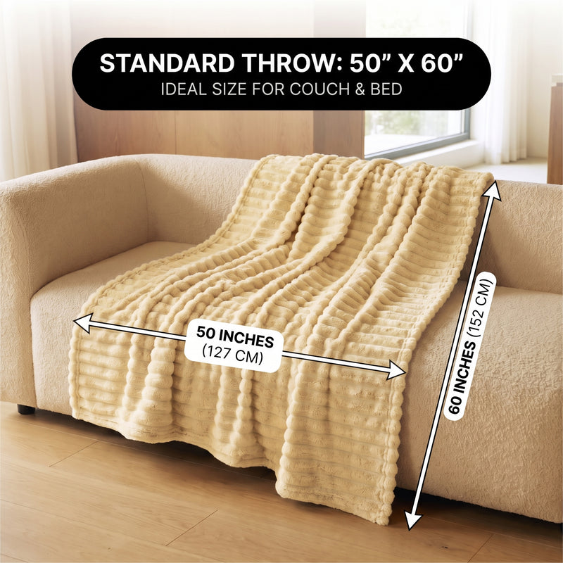 Throw Blanket – Soft, Lightweight Ribbed Design - 4