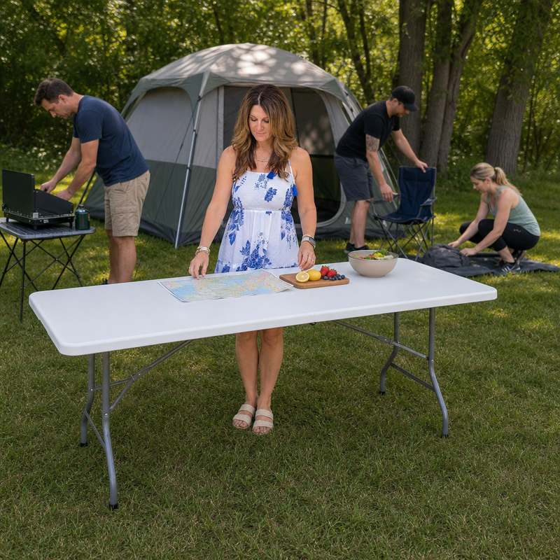 8 ft Heavy Duty Folding Table - 4