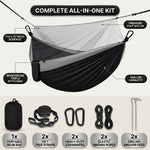 Over 600lbs Hammock, 1-2 person, Nylon with Mosquito Net - 4