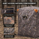 Silent Pop Up Hunting Blind with 270° See Through View – Waterproof Camo Ground Blind Tent for Turkey and Deer Hunting, 1-7 Person Capacity - 4