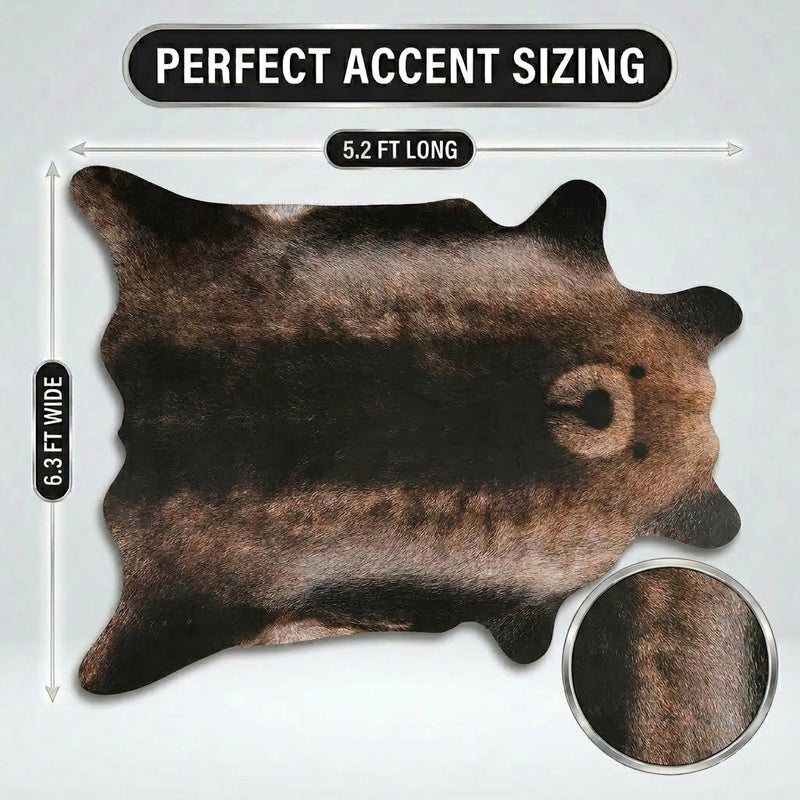 Faux Cowhide Rug – Animal Print Area Rug for Living Room, Bedroom & Office - 4