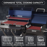 Portable Charcoal Grill with Smoking Function, Foldable Suitcase Design with Wheels, Multi-Tier Storage Rack & Waterproof Cover for Outdoor BBQ Parties - 4