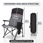 Heated Camping Chair for Adult Outdoor Activities - Portable Folding Heated Chair with 3 Adjustable Heat Levels, Heating Backrest Cushion Support 264LBS for Patio Camping (Battery Not Included) - 4