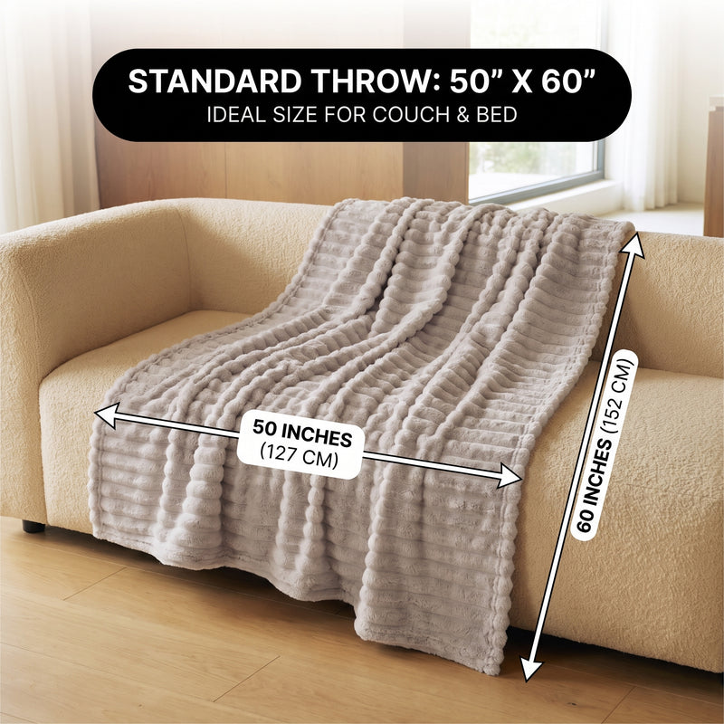 Throw Blanket – Soft, Lightweight Ribbed Design - 4