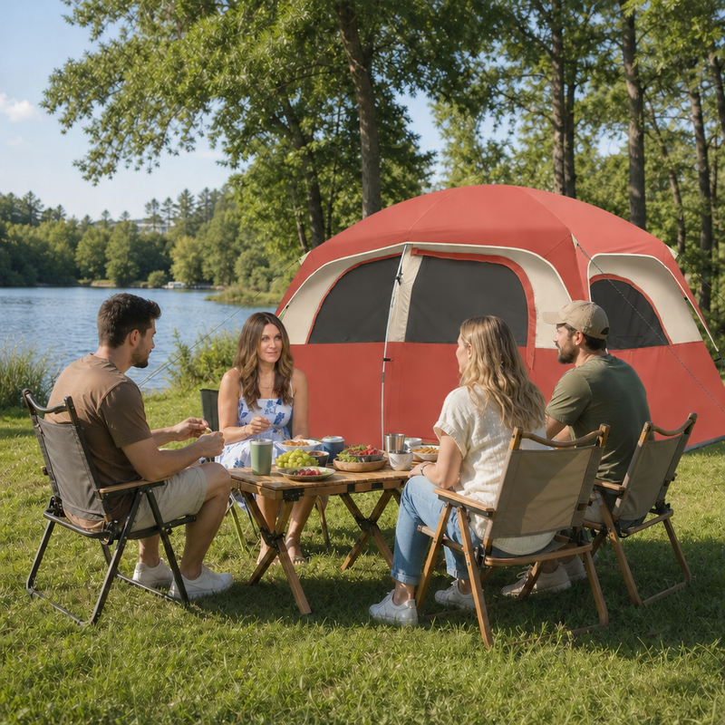 5–8 PERSON FAMILY DOME CAMPING TENT – WATERPROOF OUTDOOR TENT WITH RAINFLY & CARRY BAG - 4