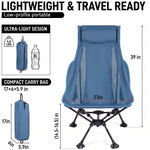 Ultra-Compact High Back Folding Camping Chair – Lightweight & Portable - 4