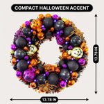 HALLOWEEN WREATH WITH LIGHTS FOR FRONT DOOR – PRE-LIT PUMPKIN, WITCH & GOTHIC PORCH DÉCOR - 4