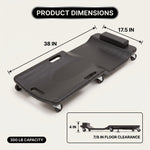 Low Profile Rolling Garage Creeper - Mechanic Creeper with Padded Headrest & Tool Trays, Under Car Roller for Automotive Repair, Rolling Car Creeper - 4