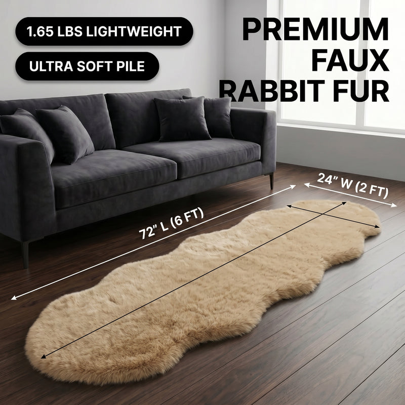 Faux Rabbit Fur Shaggy Rug – Ultra Soft Fluffy Machine Washable Area Rug for Bedroom, Living Room & Teen Room - 4