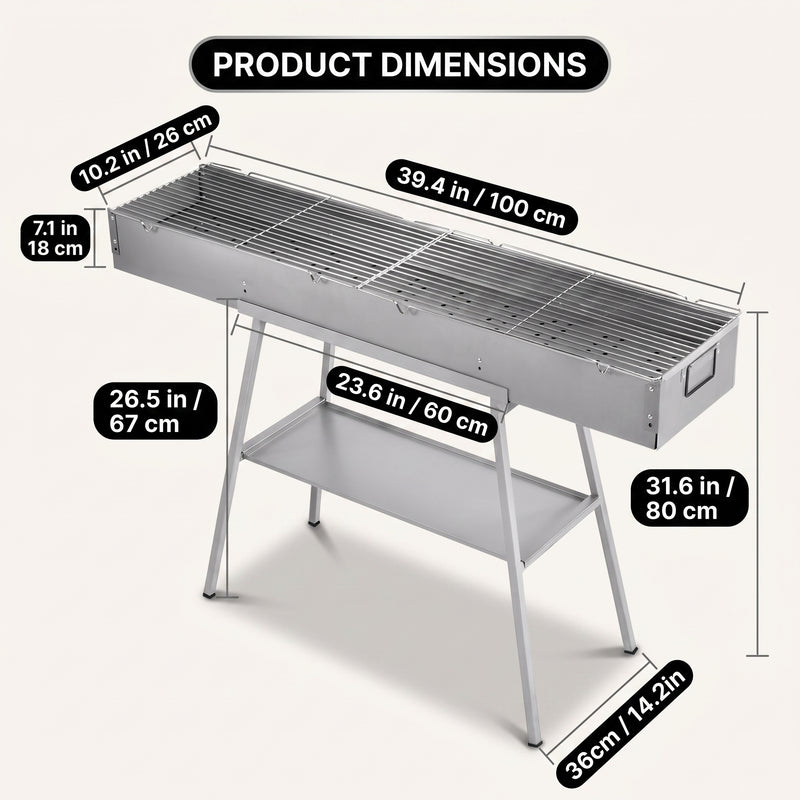 PORTABLE CHARCOAL HIBACHI GRILL – COMMERCIAL-QUALITY FOLDABLE BBQ GRILL FOR CAMPING, BACKYARD & OUTDOOR COOKING - 4