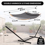 2-Person Hammock with Adjustable-Height Stand, Pillow & Carrying Bag - 4