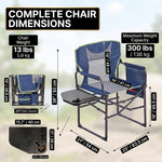 Camping Directors Chair, Heavy Duty,Oversized Portable Folding Chair with Side Table, Pocket for Beach, Fishing,Trip,Picnic,Lawn Blue - 4