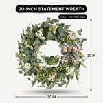 EUCALYPTUS WREATH FOR FRONT DOOR – FARMHOUSE GREENERY DÉCOR - 4