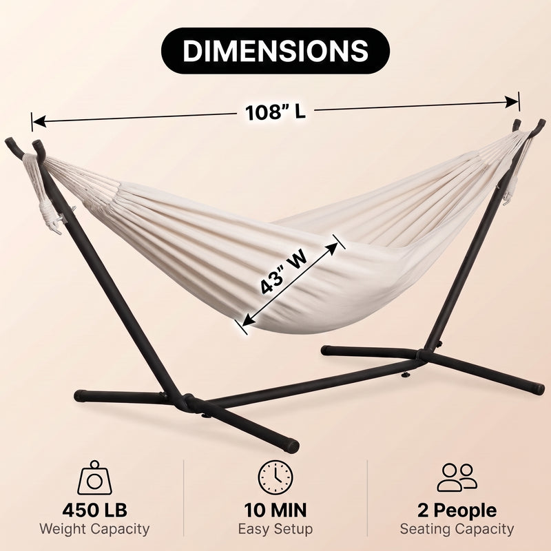Double Hammock with Steel Stand – Indoor & Outdoor Comfort - 4