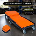 2-in-1 Convertible Z-Creeper Seat - Rolling Mechanic Creeper with Wheels, Under Dash Creeper & Garage Chair for Auto Repair, Low Profile Roller Seat - 4