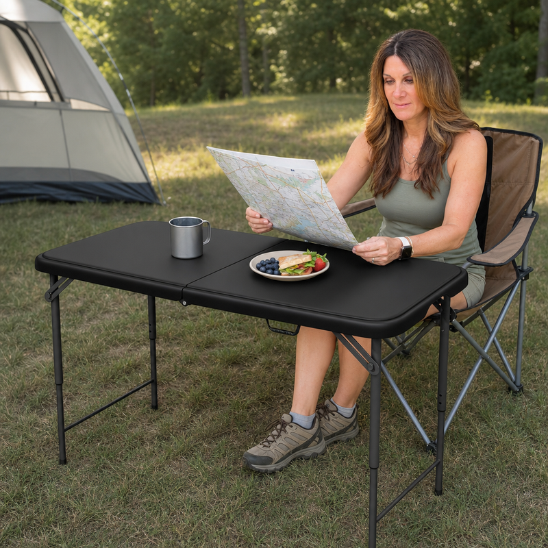 4 ft Adjustable Folding Camping Table - 4