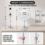 Double-Sided Magnifying Makeup Mirror – LED, Rechargeable, Height-Adjustable - 4