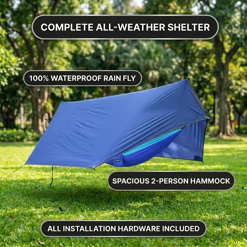 Over 600lbs Hammock, 1-2 person, Nylon with Mosquito Net - 4