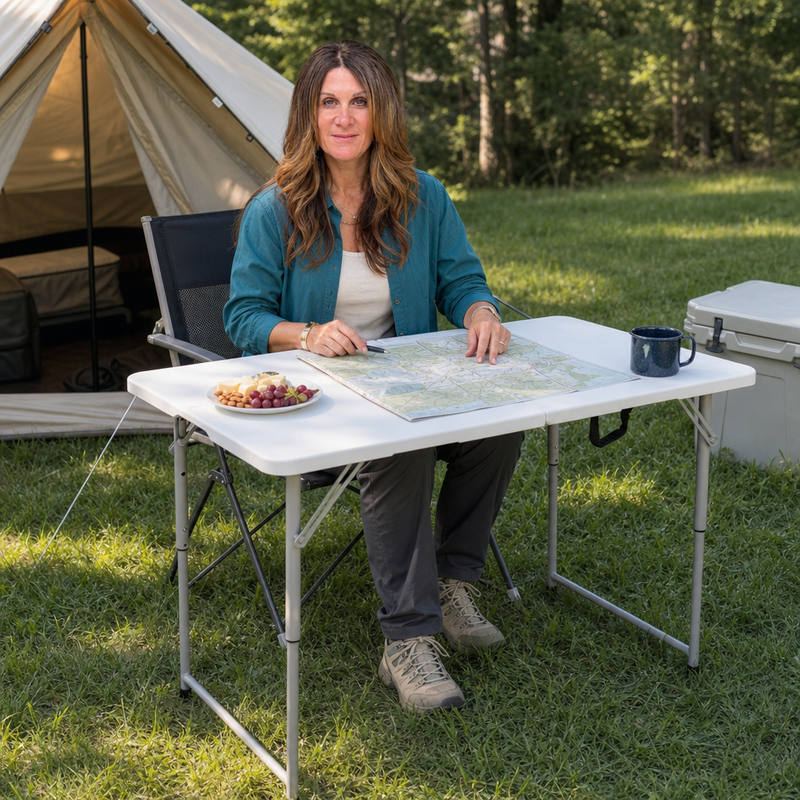4 ft Adjustable Folding Camping Table - 4