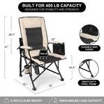 Heated Camping Chair for Adult Outdoor Activities - Portable Folding Heated Chair with 3 Adjustable Heat Levels, Heating Backrest Cushion Support 264LBS for Patio Camping (Battery Not Included) - 4