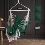 Boho Macramé Fringe Double Hammock Swing – Ultimate Comfort & Style - 4