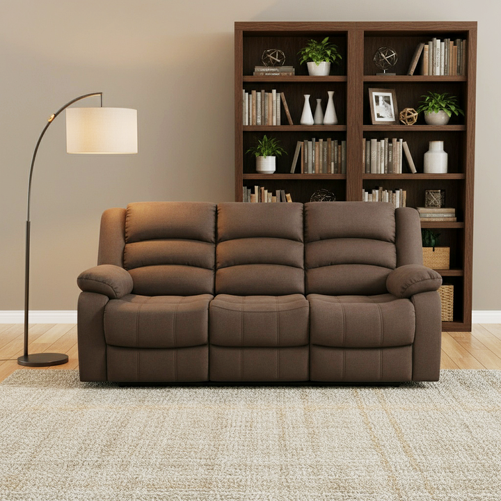 40" Contemporary Brown Fabric Sofa