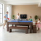 7ft 3-in-1 Multi-Functional Pool Table with Benches – Pool, Ping Pong & Dining Combo Table | Trufairs