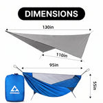 2-Person Camping Hammock with Mosquito Net & Rain Fly – Portable Outdoor Hammock Set (500lbs Capacity) - 4