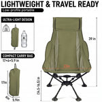 Ultra-Compact High Back Folding Camping Chair – Lightweight & Portable - 4