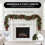 CHRISTMAS GARLAND WITH LIGHTS – PRE-LIT HOLIDAY GREENERY - 4
