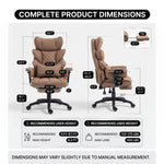 Big & Tall Office Chair with Footrest – Reclining Ergonomic Executive Chair, Wide Memory-Foam Seat, Adjustable Height - 4