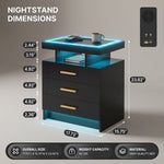 NIGHTSTAND WITH CHARGING STATION – LED, USB-C & DRAWERS - 4