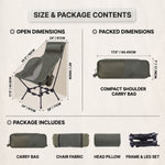 Ultra-Compact High Back Folding Camping Chair – Lightweight & Portable - 4
