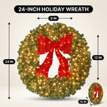 PRE-LIT CHRISTMAS WREATH – WARM LED DOOR DÉCOR - 4