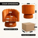 Channel Tufted Swivel Accent Chair – Velvet Barrel Chair - 4