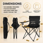 2 Pack Folding Camping Chairs with Cup Holders & Carry Bags - 4
