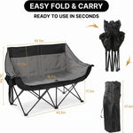 Heated Camping Chair for Adult Outdoor Activities - Portable Folding Heated Chair with 3 Adjustable Heat Levels, Heating Backrest Cushion Support 264LBS for Patio Camping (Battery Not Included) - 4