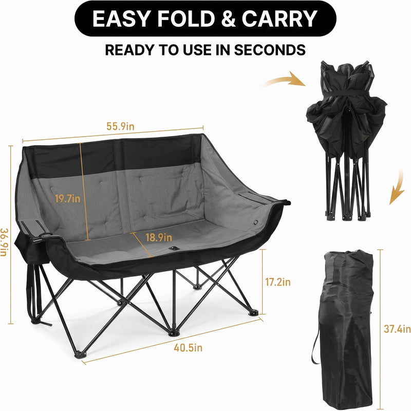 Heated Camping Chair for Adult Outdoor Activities - Portable Folding Heated Chair with 3 Adjustable Heat Levels, Heating Backrest Cushion Support 264LBS for Patio Camping (Battery Not Included) - 4
