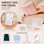 Portable LED Makeup Mirror – Rechargeable, Adjustable Brightness, Compact & Travel-Friendly - 4