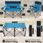 Outdoor 4-Piece Folding Chair and Table Set – Perfect for Camping and Picnics - 4