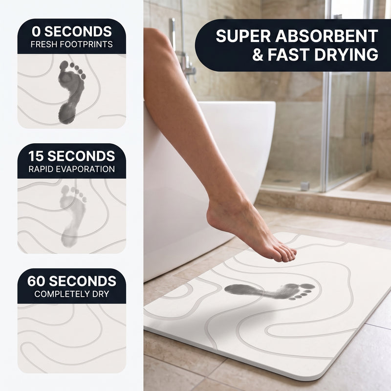 STONE BATH MAT – QUICK-DRY DIATOMACEOUS EARTH SHOWER MAT - 4